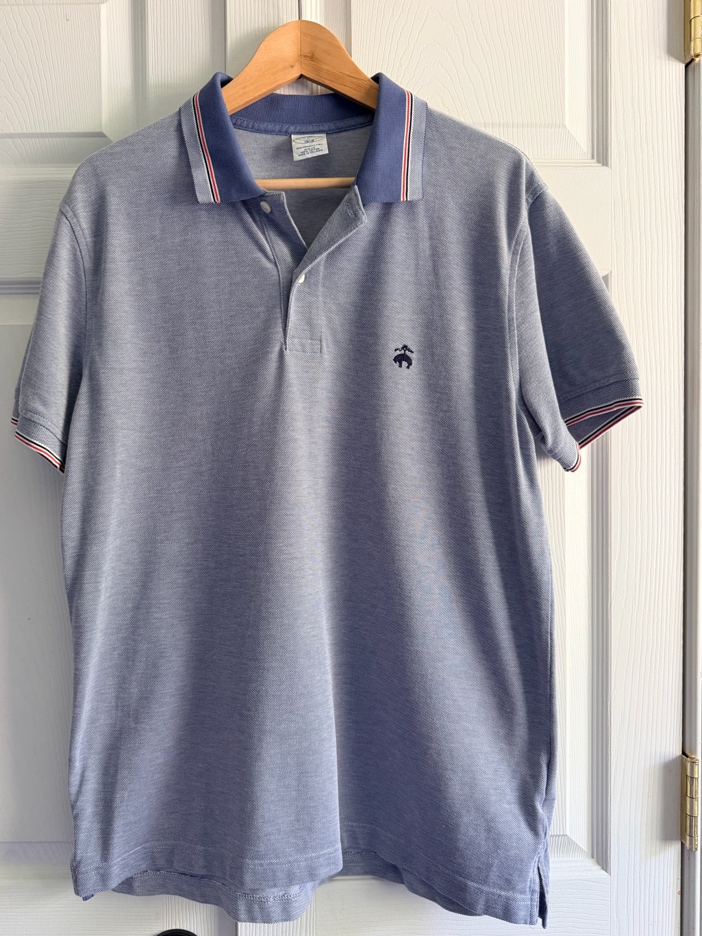 Brooks Brothers 1818 Performance Polo Shirt Men’s Large Slim Fit Blue Golf